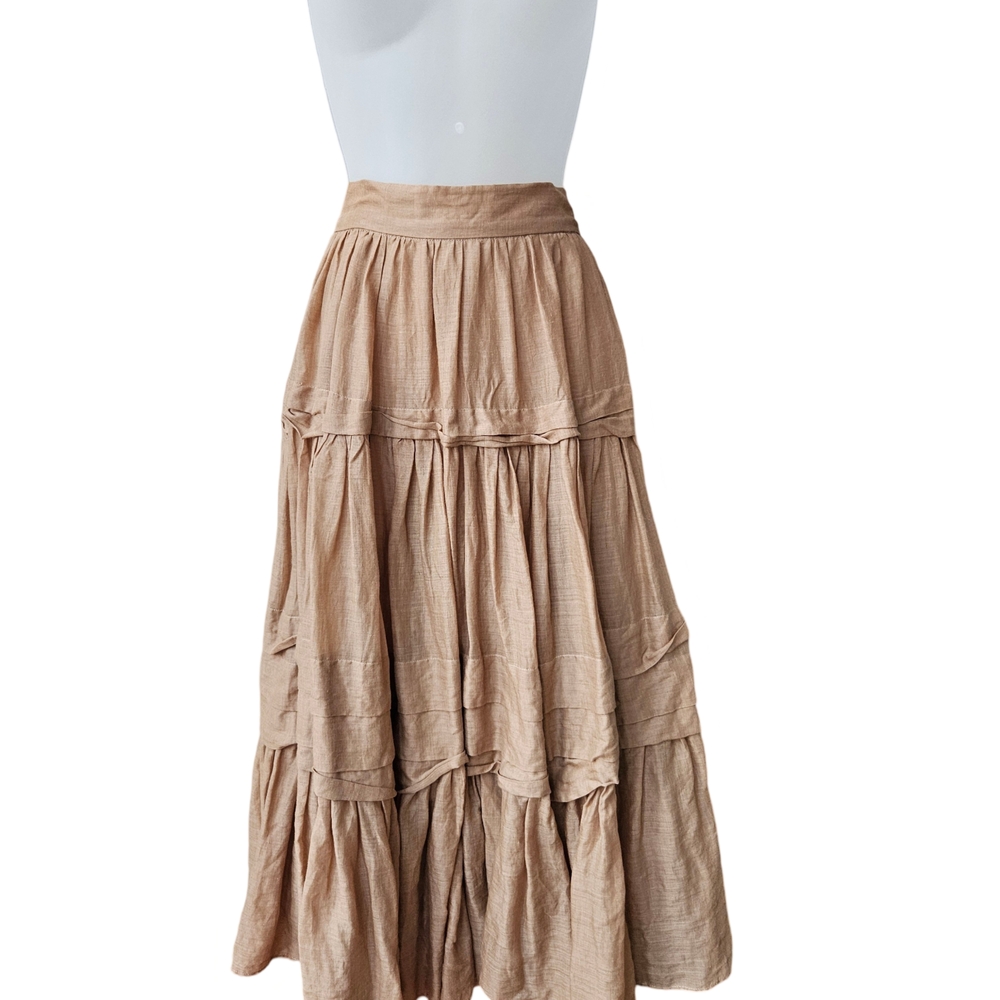 Elegant Tan Tiered Skirt